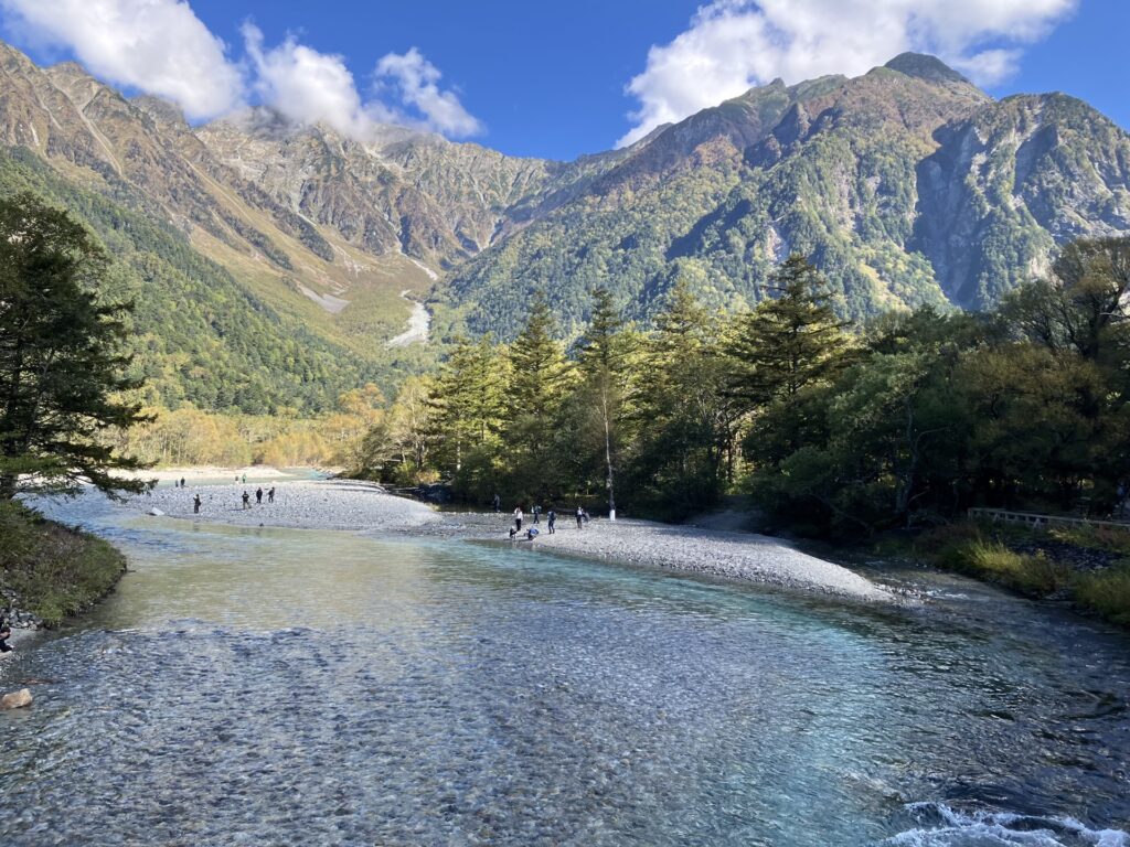 上高地から望む穂高連峰