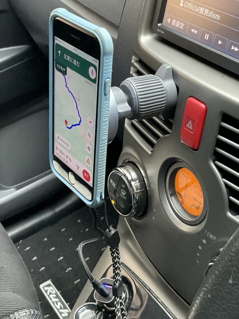 MagSafe装着面がエアコン吹き出し口から十分に離れている